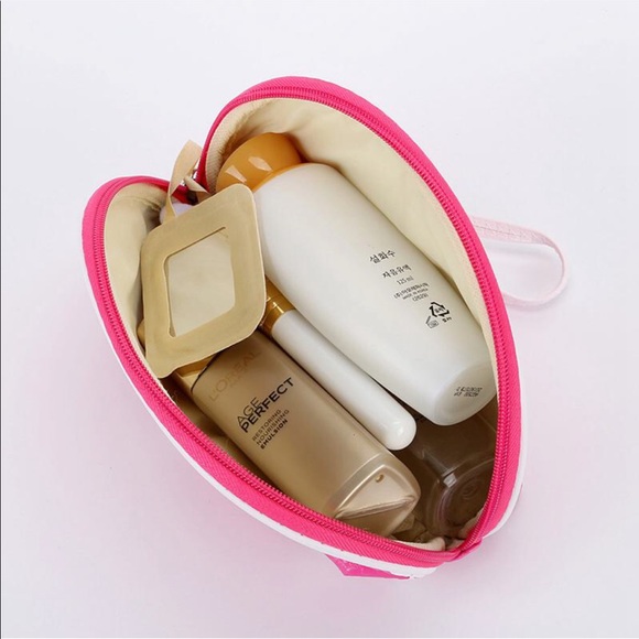 Brown Crocodile Skin Grain Cosmetic Bag - Picture 4 of 5